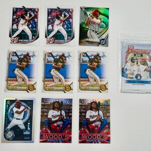 9x James Wood Bowman 1st RC Insert SP Lot Washingon Nationals ROY?